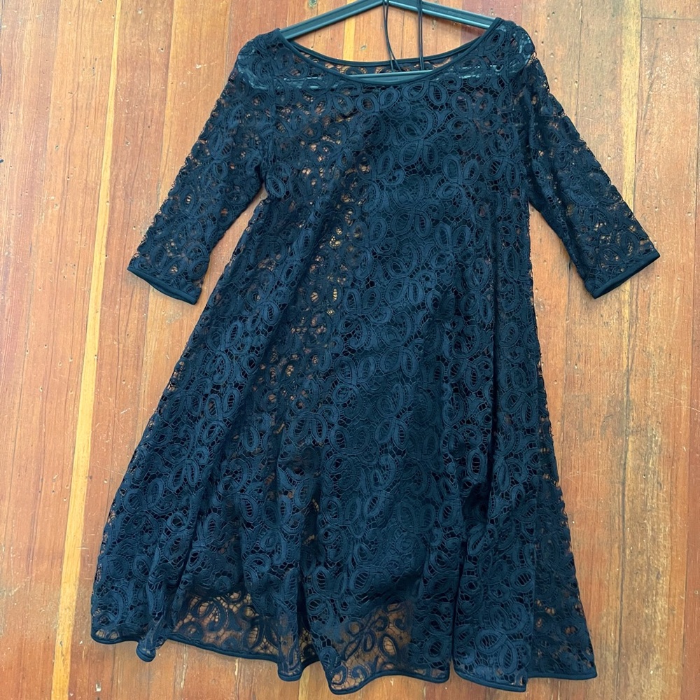 Marchesa Babydoll lace dress with silk underdress, size 4-6